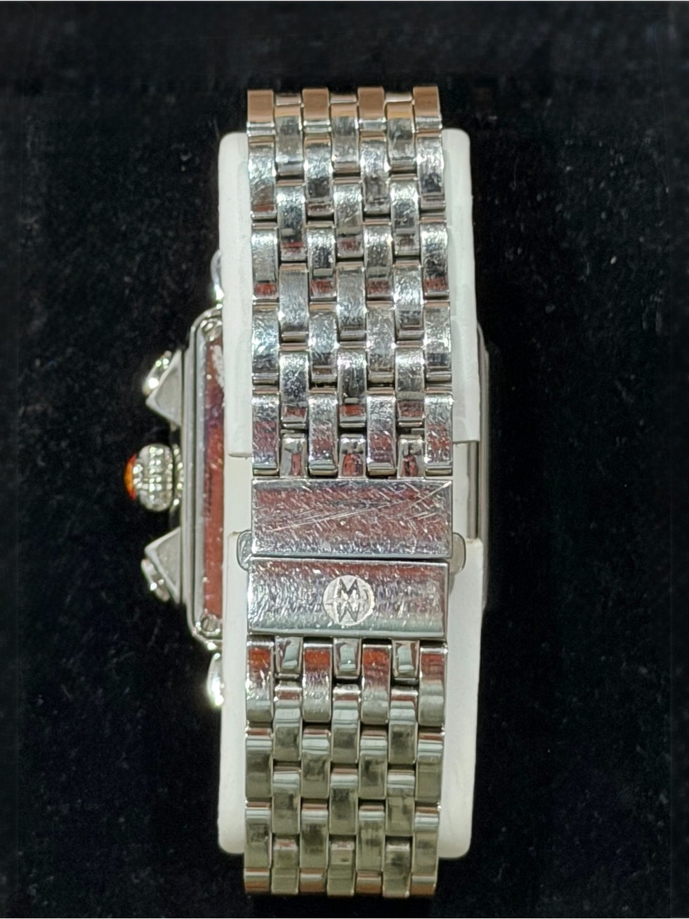 Michele Deco Chronograph Watch Stainless Steel Mother of Pearl Dial Swiss Made - Picture 4 of 11